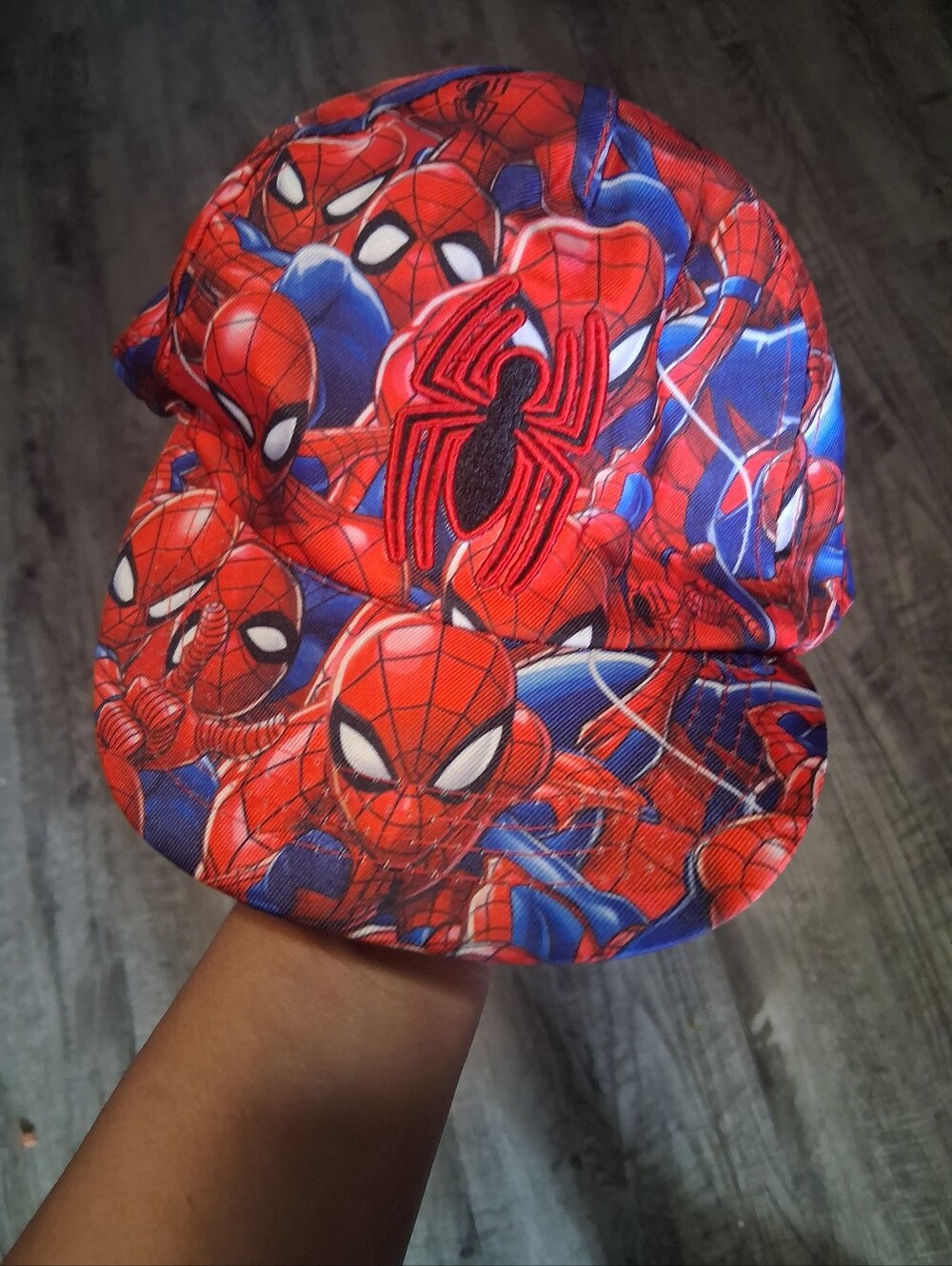 Marvel Spider-Man Red and Blue Kids Cap with Embroidered Spider Emblem